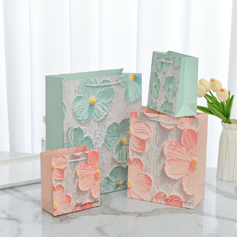 莫奈油画礼品袋浮光掠影手提袋形象艺术纸袋饰品生日高级感礼物袋
