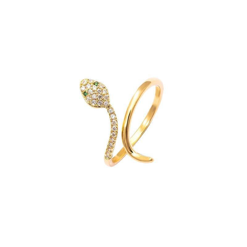 The New Kimoj Ring, Slightly Set With Zircon Wrapped Around A Small Snake, Features A Niche Design That Is Fashionable And Individual. It Is A Unique Index Finger Ring For Women's Decoration Item Picture