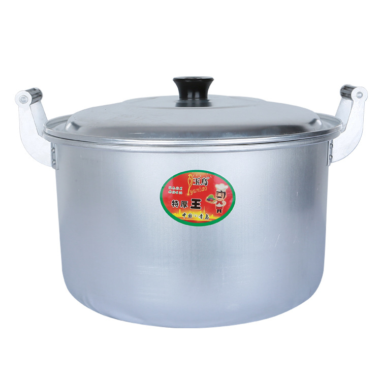 Free shipping, thickened and deepened old-fashioned aluminum high pot, soup pot, aluminum pot, household double-ear large aluminum pot, milk pot, stew pot, ramen pot Item Picture