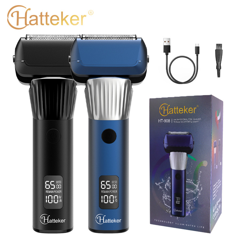 Hatteker Reciprocating Electric Razor Five-Blade Digital Display Electric Razor Floating Veneer Shaving Knife