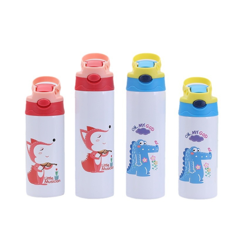 Creative cartoon 304 stainless steel insulated cup, vacuum student and children's straw cup, portable and cute travel cup Item Picture