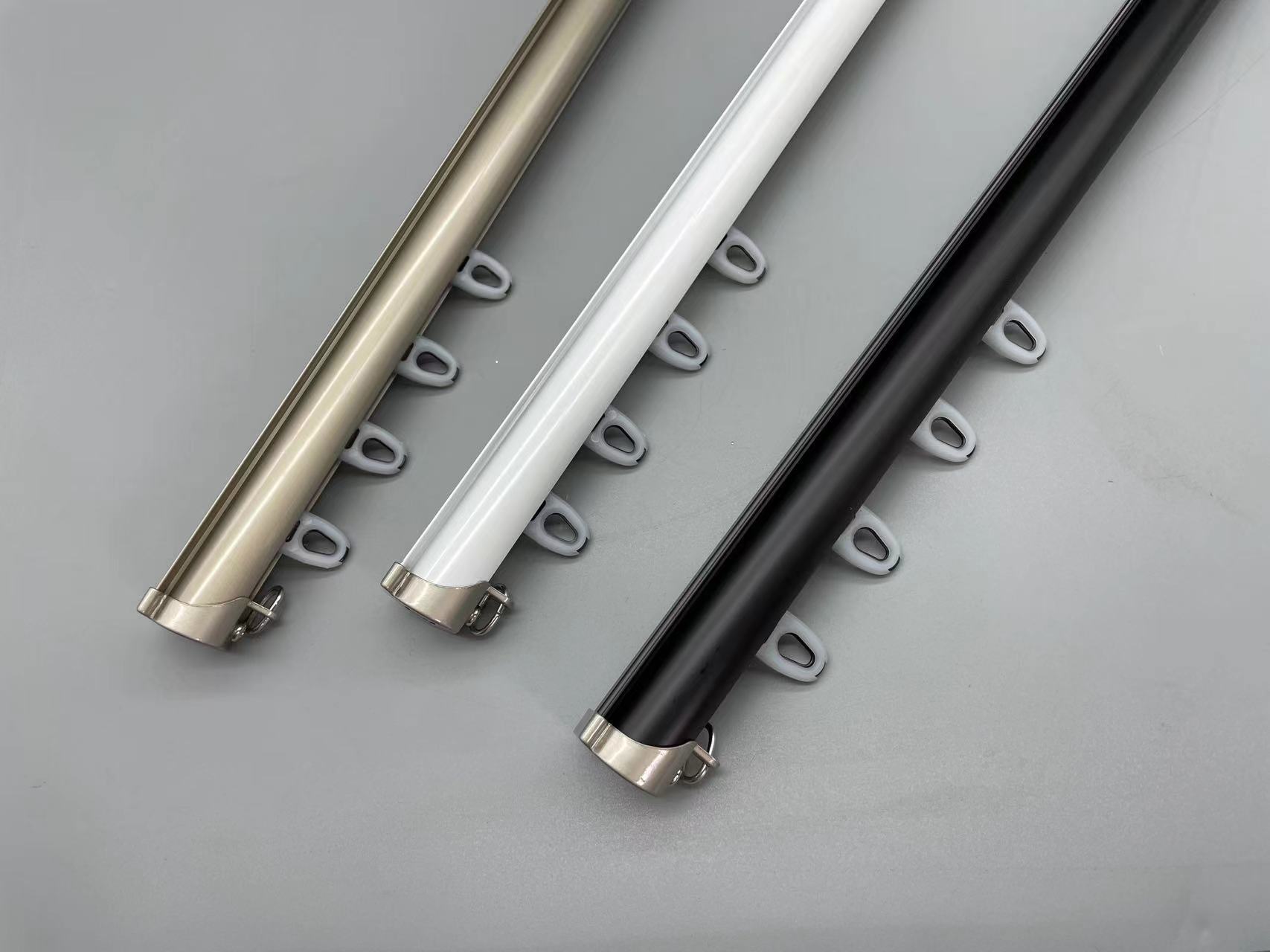 Sliding Roman Rod Aluminum Alloy Thickened Mute Anti-Leakage Curtain Track Curtain Rod Sliding Roman Rod Double Single Rod Item Picture