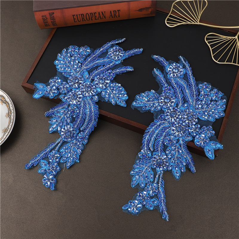 Cross-border handcrafted beaded lace, floral fabric, headscarf, wedding dress and evening gown accessories, DIY clothing accessories, wedding dress details Picture