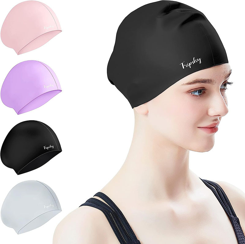 硅胶防水泳帽男女款通用款 儿童硅胶防水游泳泳帽 可印刷LOGO详情图5
