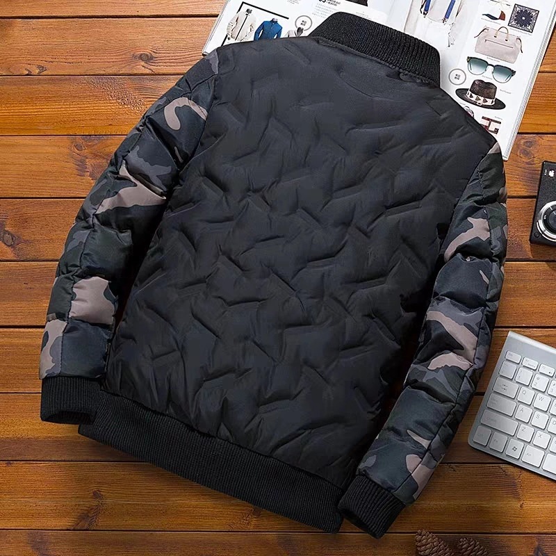 New thickened and trendy cross-border cotton-padded jacket for men in winter Korean style with baseball collar down Specification image
