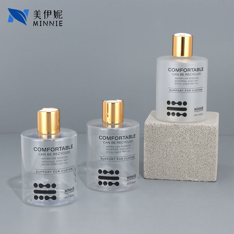 Transparent 300ml plastic bottle, empty bottle, body lotion bottle, cosmetic packaging bottle, skincare product dispensing bottle, lotion bottle Specification image