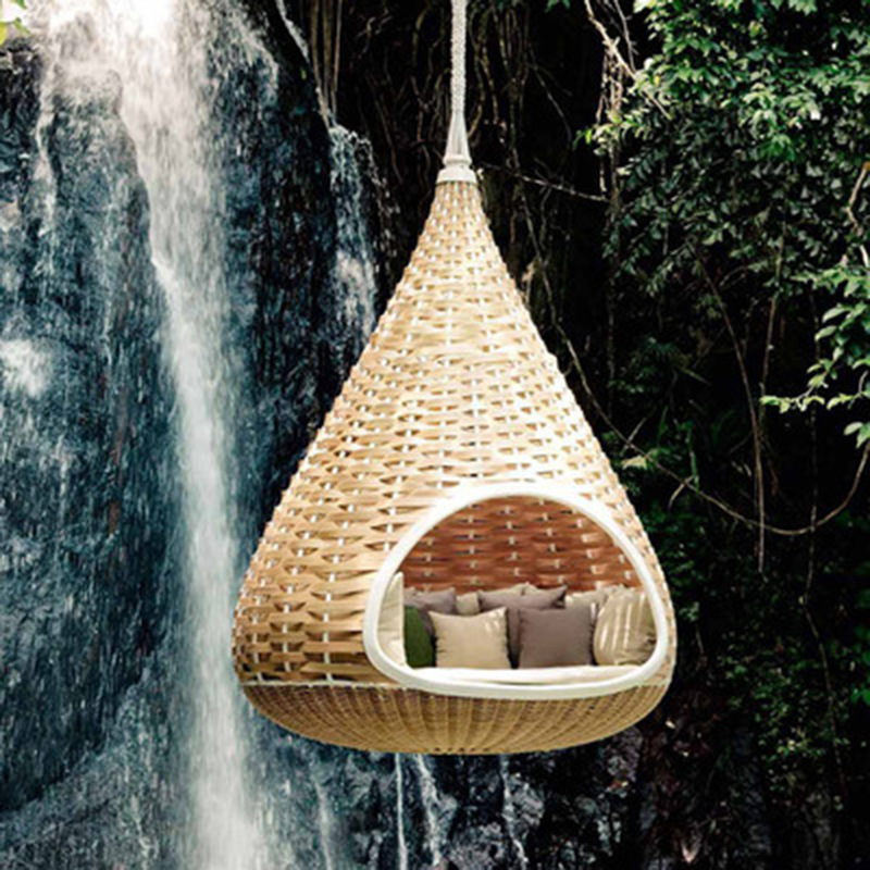 Balcony hanging chair, double hanging basket, rural outdoor leisure rocking chair, swing, rattan chair, homestay, household hammock, indoor cradle Application Scenario