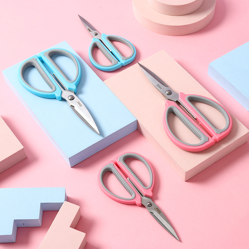 Lidemei Convenient Air Cushion comfortable office scissors color multifunctional stainless steel scissors size straight head flat scissors full figure