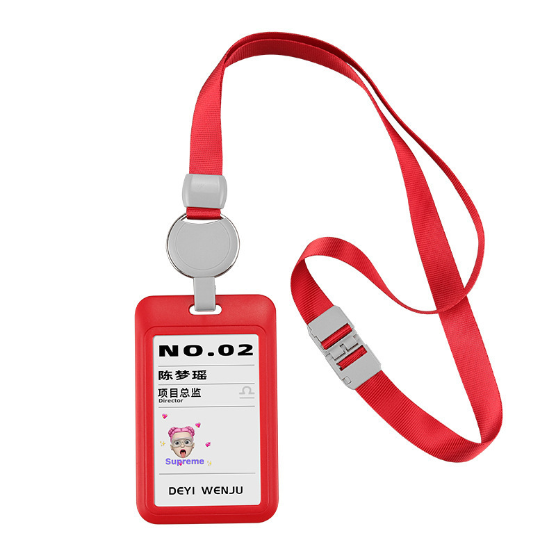 Autumn Rain Business Card Sleeve Certificate Set Individual Work Card With Lanyard Worker Card Telescopic Card Sleeve Alloy Easy To Pull Item Picture