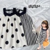 Girls' polka dot halter dress 2022 Summer New Children's Korean-style lace-up dress Baby striped vest dress details Picture