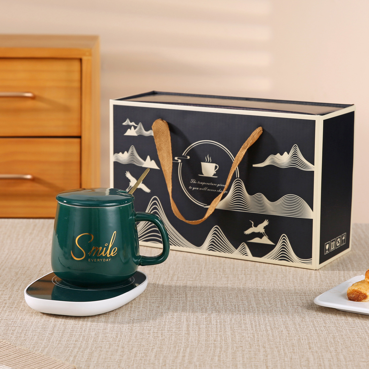 Warm Warm Cup 55-degree Constant temperature Cup Gift box Set Event Gift Printed advertising logo Souvenir Ceramic mug Specification image