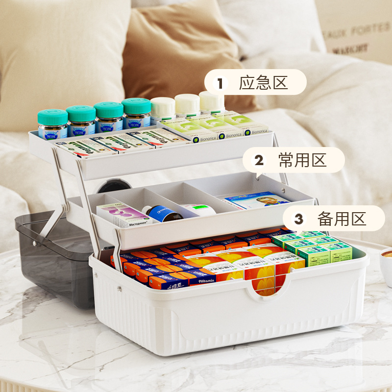 塑料急救箱家用大容量药物收纳盒医疗箱应急医药箱家庭装药箱批发