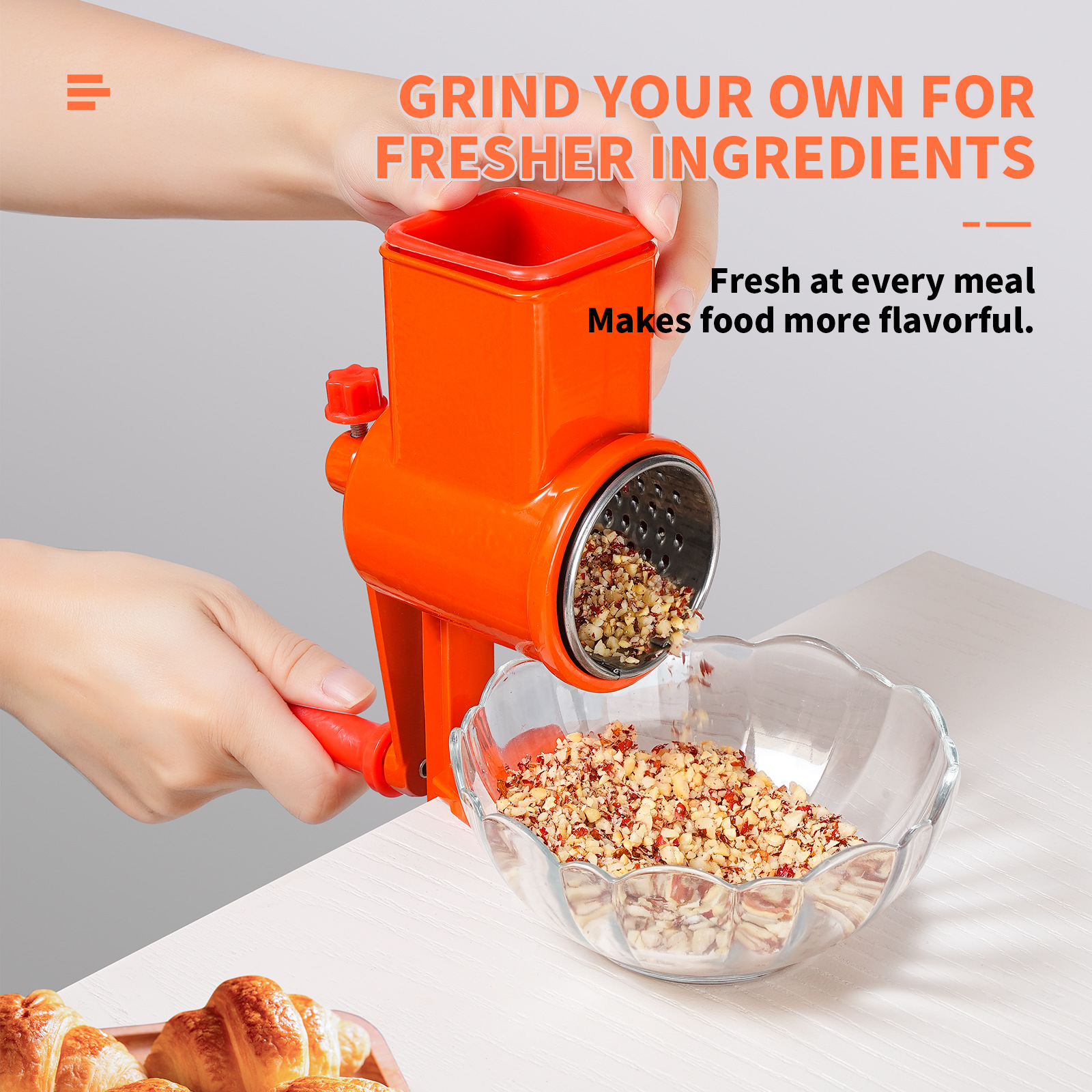 Amazon cross-border manual nut grinder, walnut and peanut grinder, dried fruit machine, household hand-cranked flour mill details Picture
