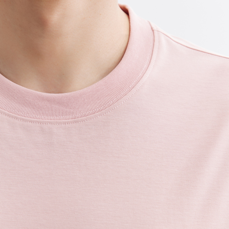Wuge Men's Clothing Quick-drying ice silk cotton cool and breathable short-sleeved T-shirt for men 2024 Summer New style Trendy half-sleeved T-shirt for men Specification image