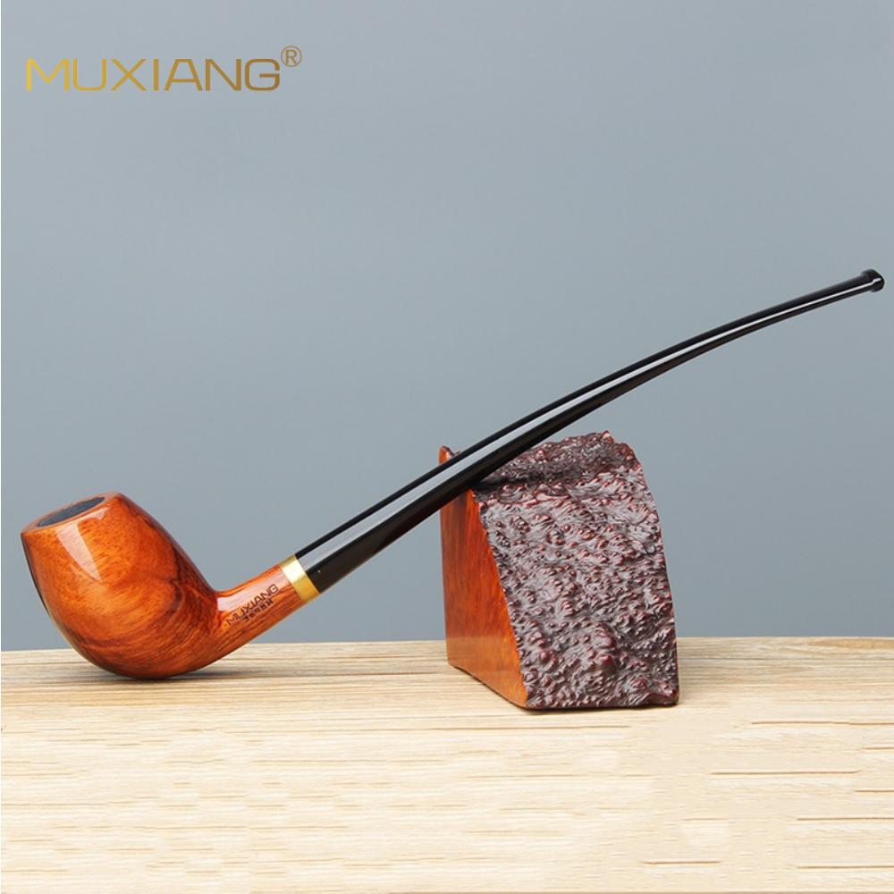 木香手工木质烟斗跨境pipe烟具厂家货源花梨木烟斗实木长柄阅读斗
