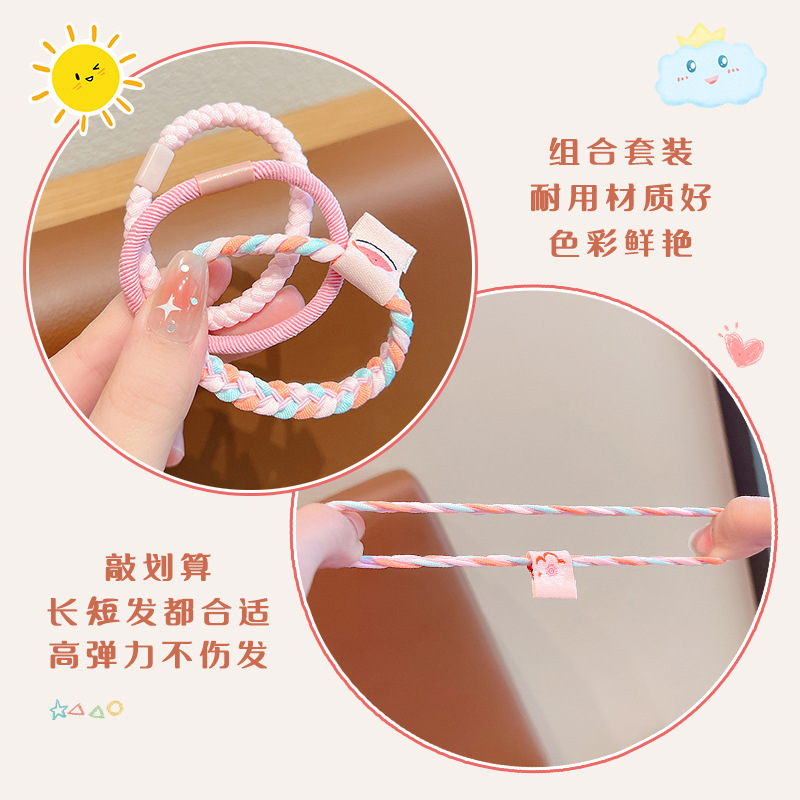 Candy Color High Stretch Scrunchie Children's Braided Headband Girls Hair Band Fairy Hair Rope Headband Hair Accessories Wholesale Application Scenario