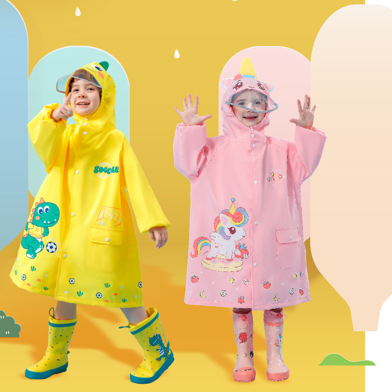 儿童雨衣男童女童女孩水枪大战幼儿园小雨披雨鞋套装3岁4带书包位