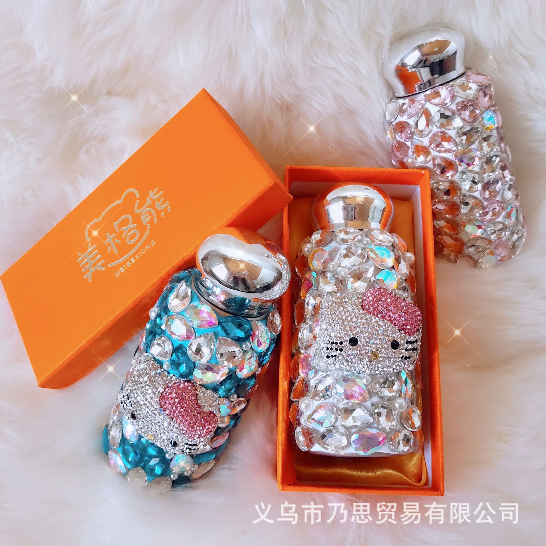 New Cat-head Tai O diamond water cup, diamond-encrusted stainless steel insulated cup, large capacity, high appearance level, 260ml pocket cup