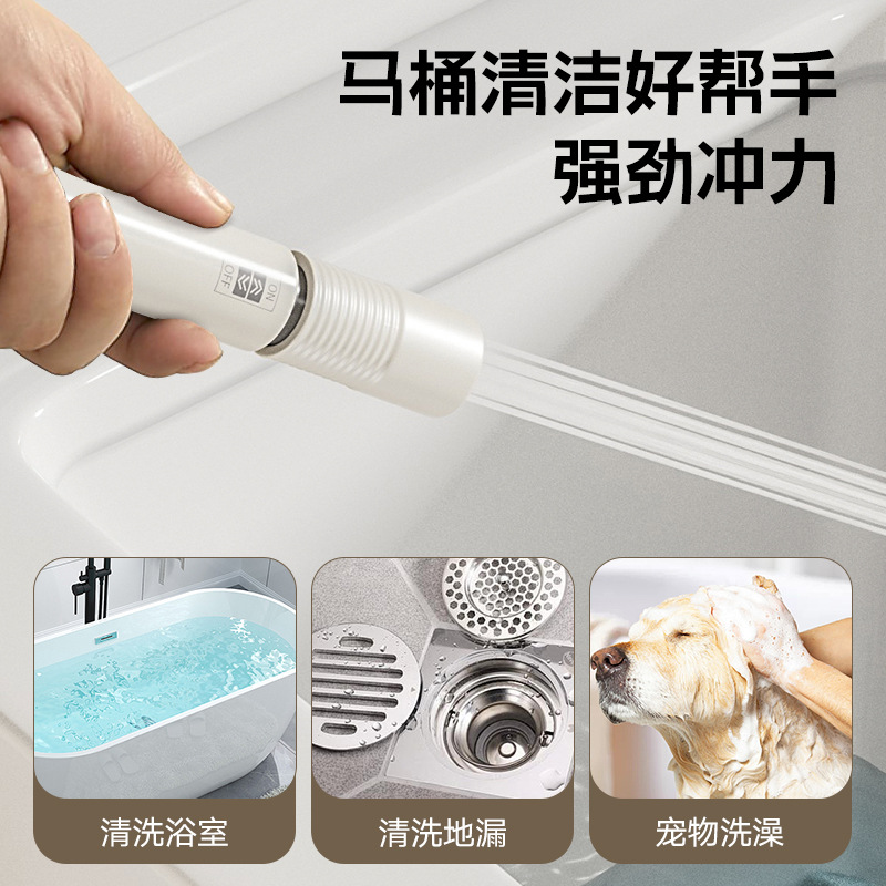 Cream white, one inlet and two outlets, bathroom Angle valve, double control and double outlet stop valve, multi-functional all-copper toilet, spray gun, and feminine washer details Picture
