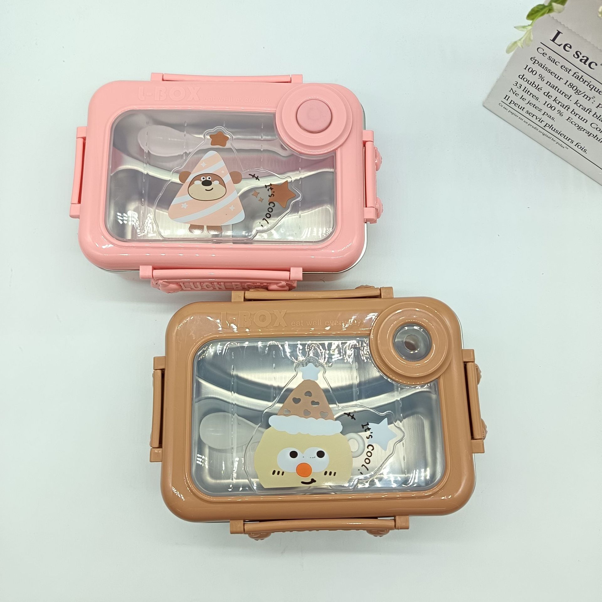 2025 New cartoon cute stainless steel insulated lunch box, student lunch box, compartments preservation box, office worker lunch box full figure