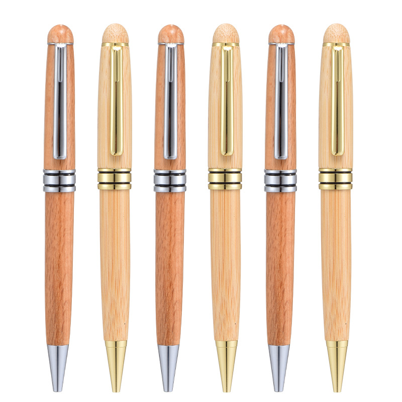 Supply Of Office Supplies Student Ballpoint Pen Business Bamboo Wood Rotary Oil Signature Pen Advertising Gifts Writing Pen Item Picture