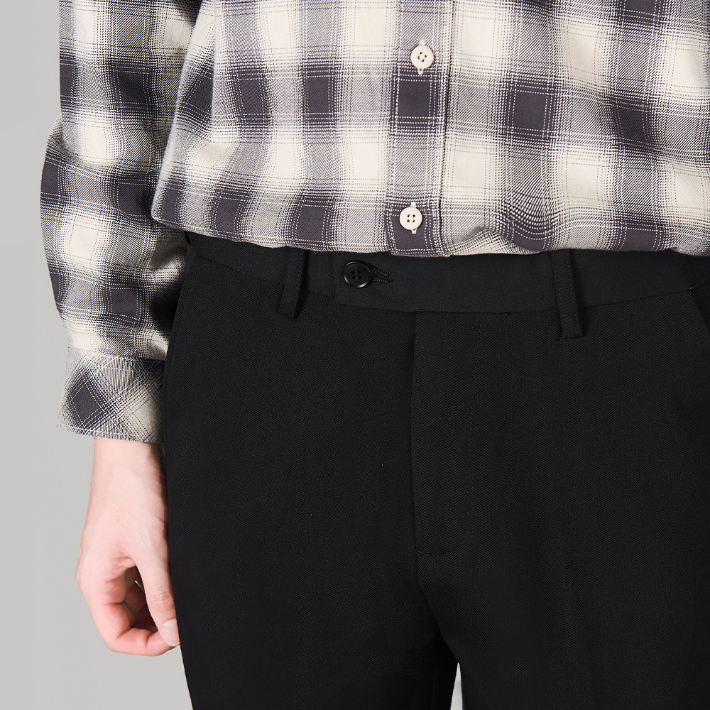 Men's Spring and summer new men's casual pants, straight black, drape, no-iron 90% pants, in trendy stock Specification image
