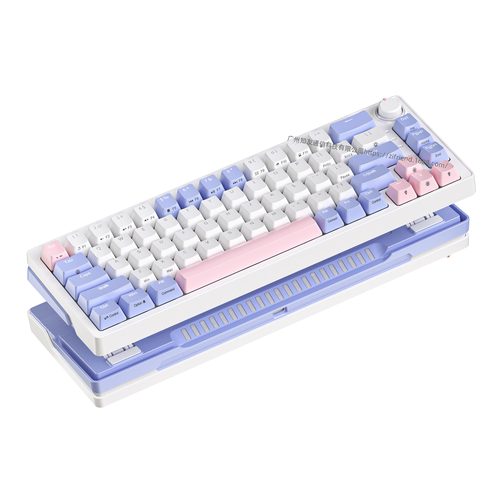 68-Key Wireless Bluetooth Three-Mode Mechanical Keyboard Hot-Swappable Yellow Axis Laptop Office Gaming Esports Keyboard Item Picture