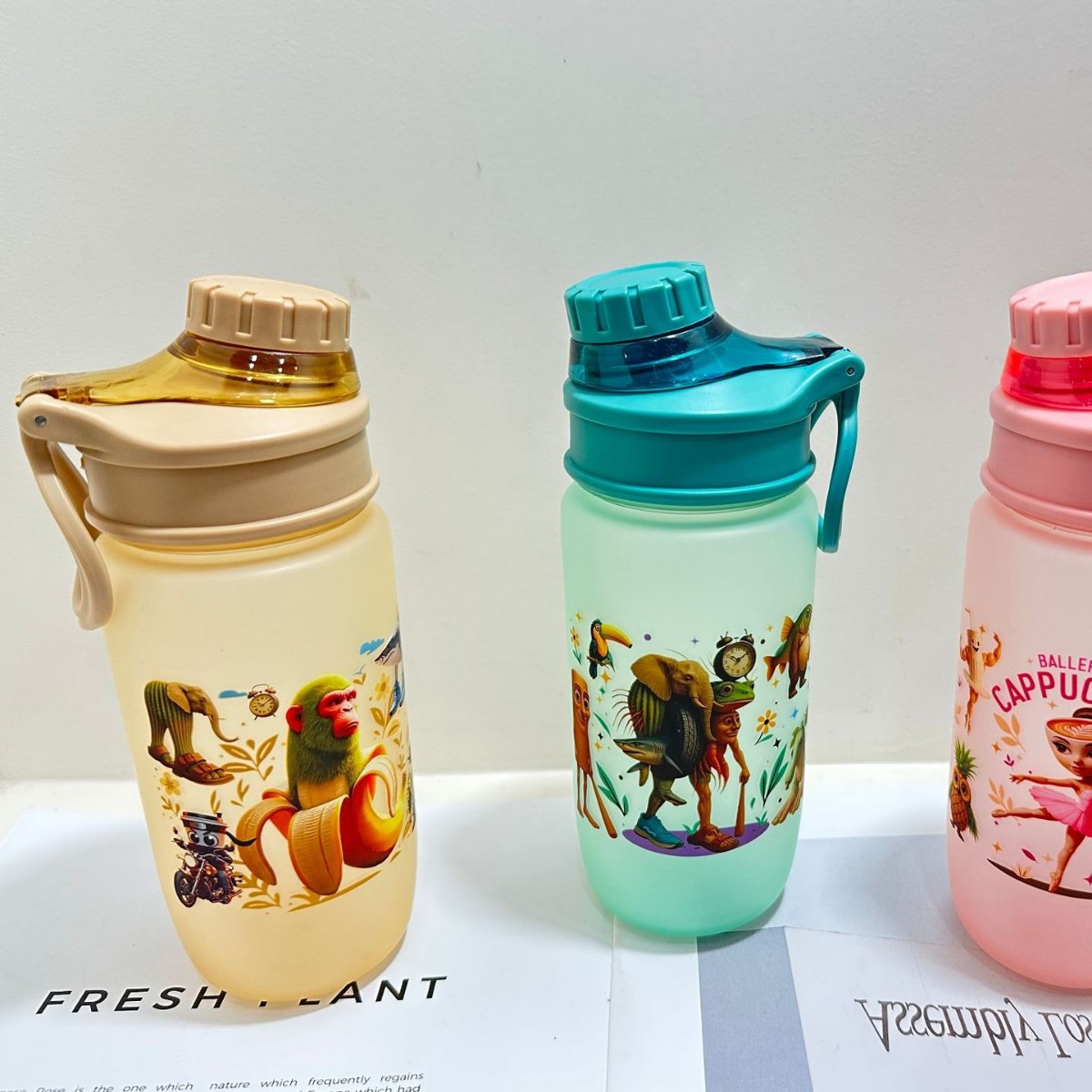 Amazon's best-selling styles: Shan Hai Jing patterned water cups, children's water cups, bouncy LIDS, student portable space cups, cross-border full figure