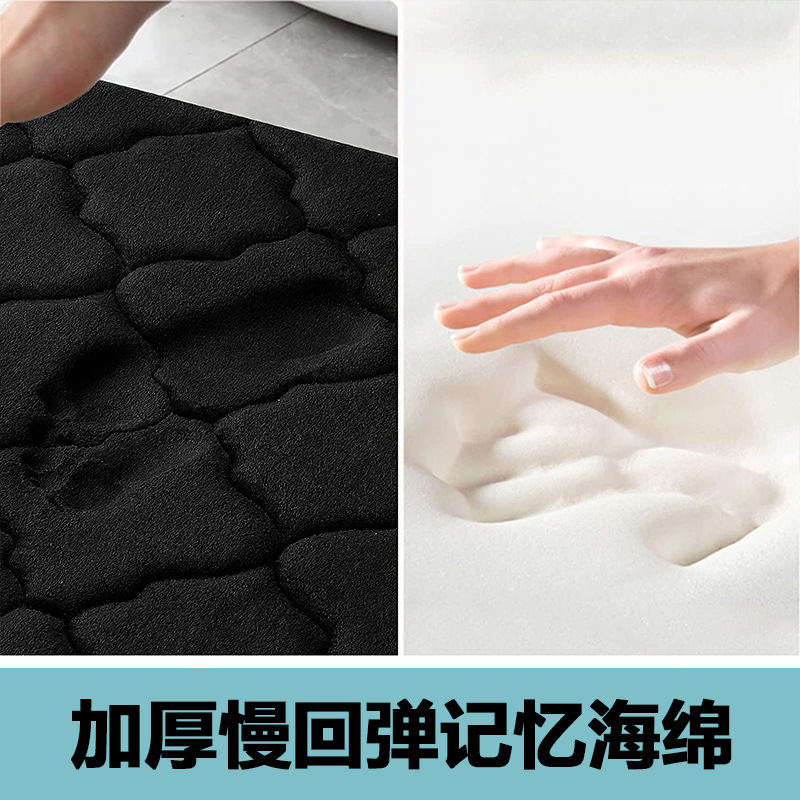 Junxi bathroom anti-slip mat, thickened slow-rebound sponge mat, bathroom door memory foam floor mat, absorbent mat details Picture