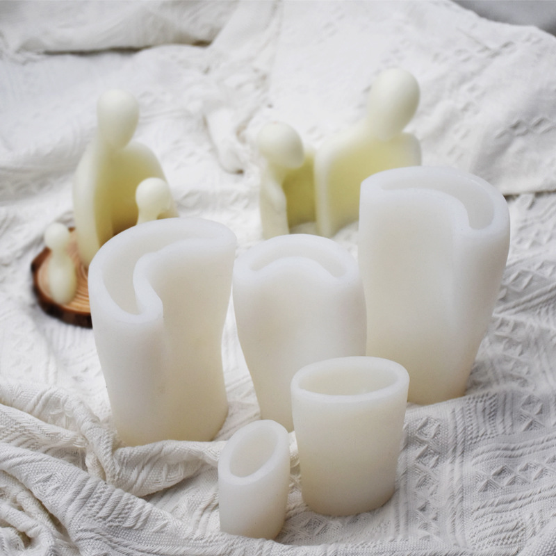 DIY烘焙情侣家庭硅胶模具简约风蜡烛人像香薰石膏摆件滴胶磨具
