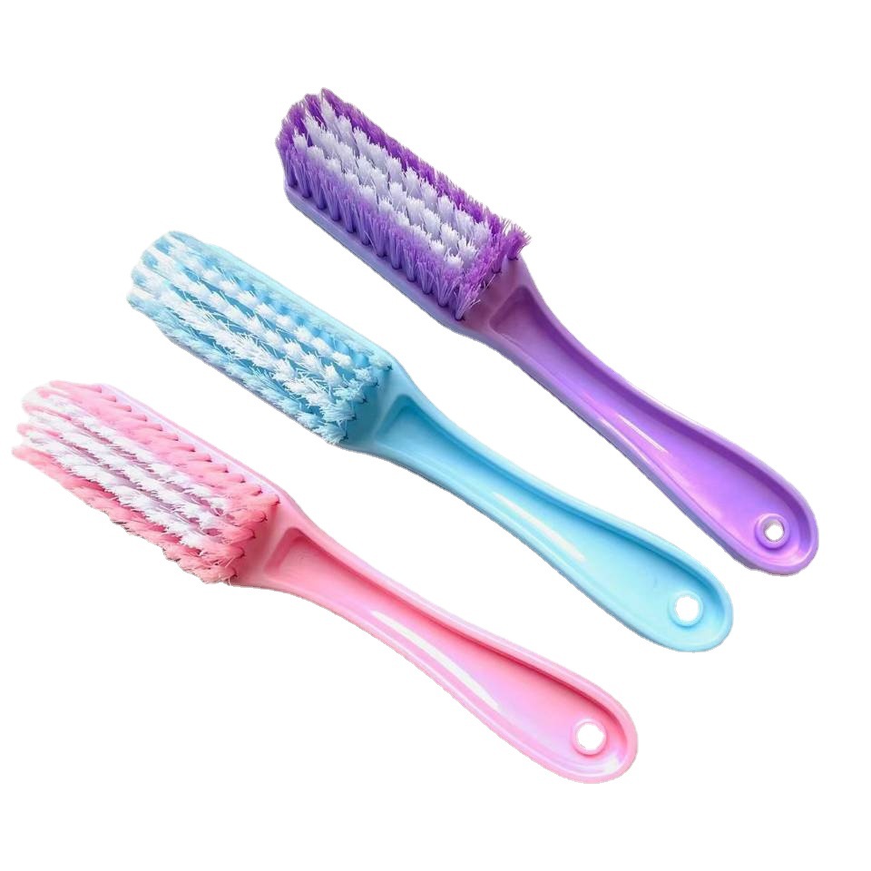 0121 Two-color long-handled shoe brush, soft-bristled shoe brush, cleaning brush, long-handled shoe brush, Nordic clothing brush, plastic brush, one yuan