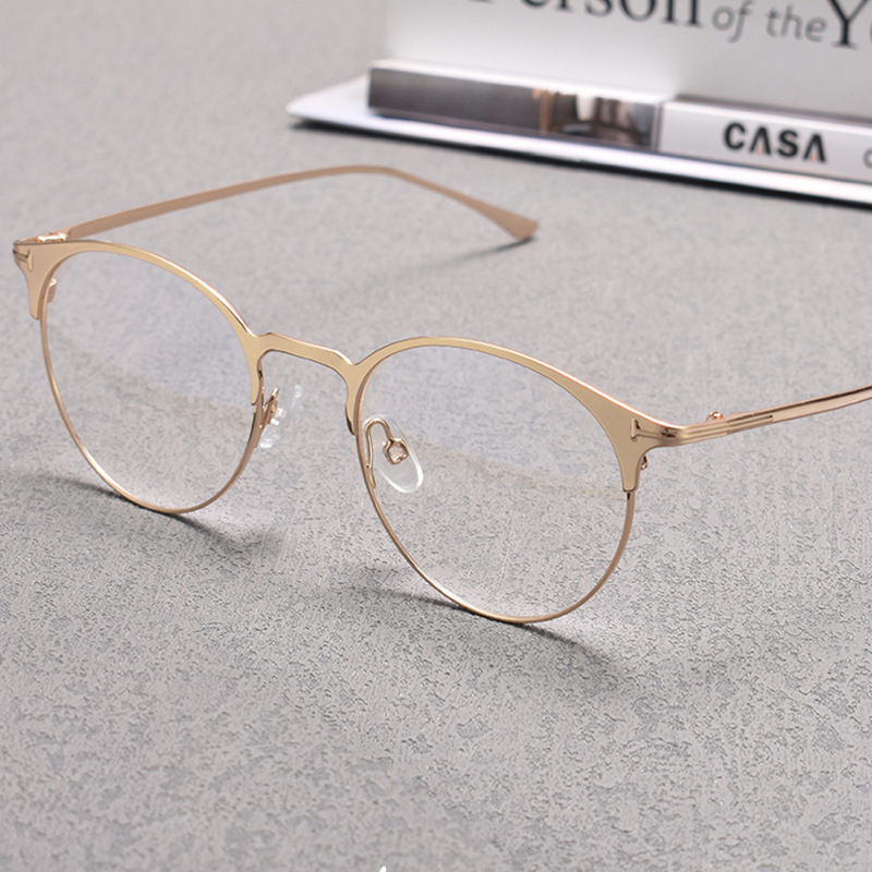 Bottom Line Xu Tian Lawyer The Same Type Of Glasses Ultra-Light Round Golden Edge Retro Glasses Frame Men's Pre-Sale Anti-Blue Tide details Picture
