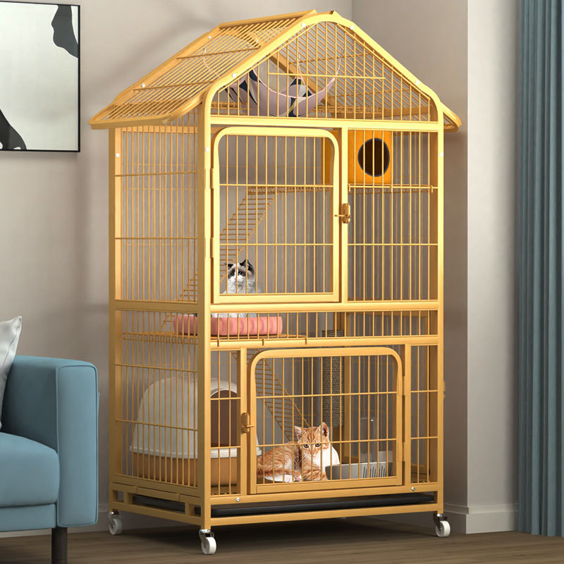 Three-story villa with super large free space, cat cage, cat room, cat breeding cage, cat bed, double-layer cat climbing frame Specification image