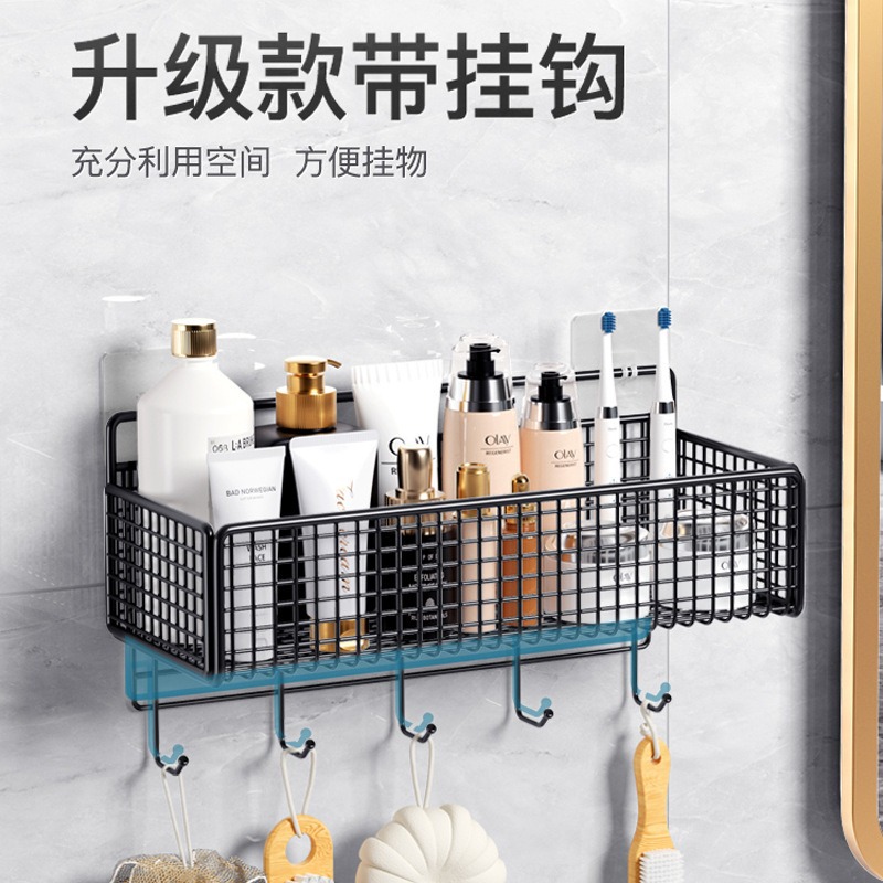 Bathroom Storage Rack Iron Storage Wall Hanging Bathroom Slipper Rack No Punch Washstand Kitchen Toilet Hanging Basket details Picture