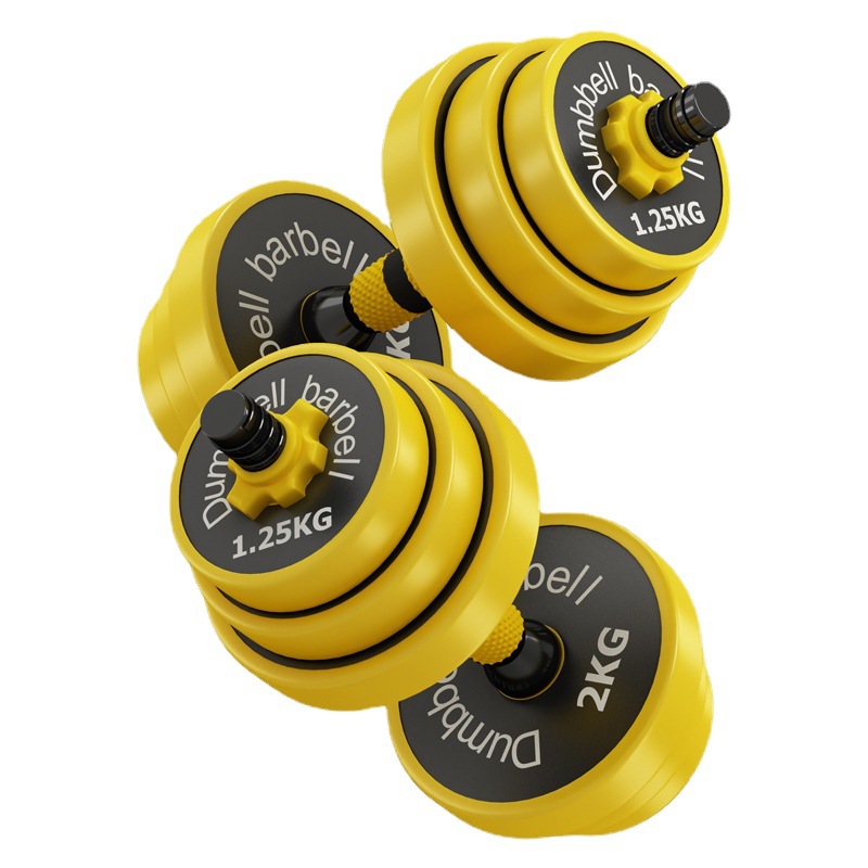 包铁哑铃男女健身家用健身器材可调节重量实心10KG20公斤杠铃套装