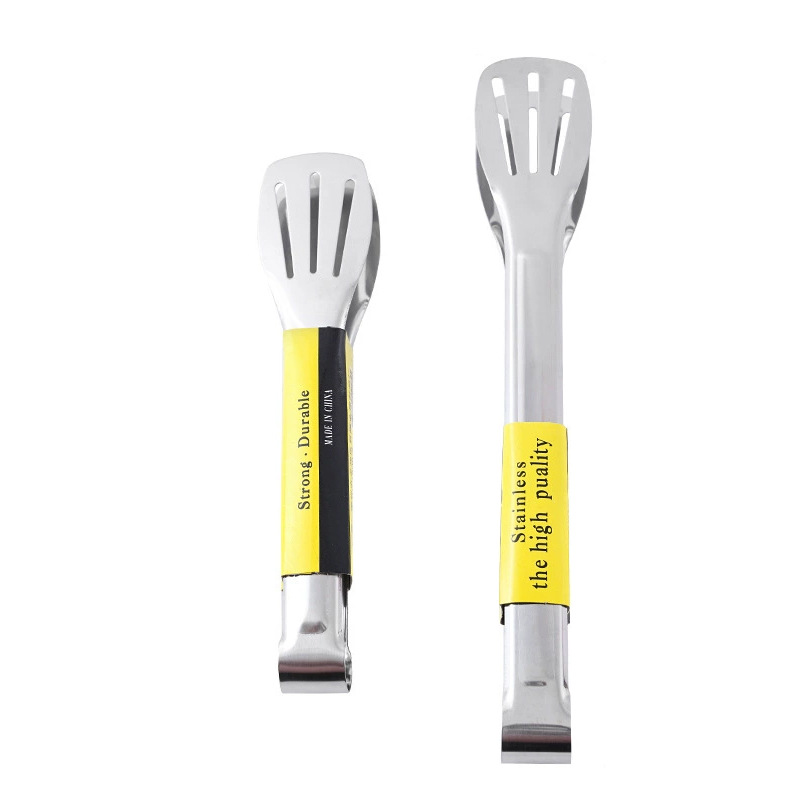 Kitchen food tongs, stainless steel three-wire barbecue tongs, household bread tongs, thickened food tongs Item Picture