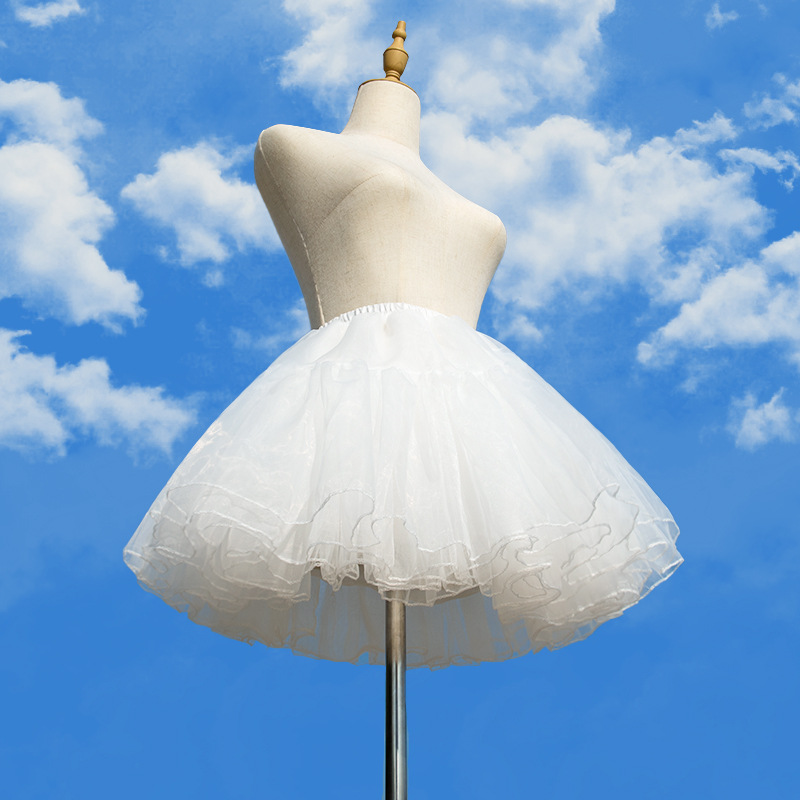Skirt brace lolita four layers of soft yarn everyday boneless underslip Soft girl COS Lolita lined with pompadour skirt details Picture