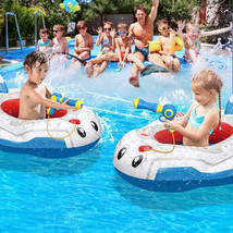 充气水上飞机浮排带水枪 新款充气儿童戏水玩具喷水消防车海盗船