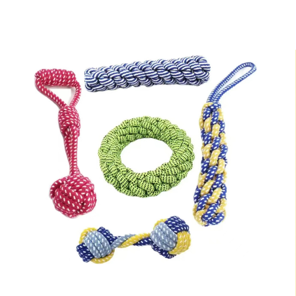 【 Factory free Shipping 】 Dog teething and biting cotton rope toys, small, medium and large-sized dog toys, rope knot toys Specification image