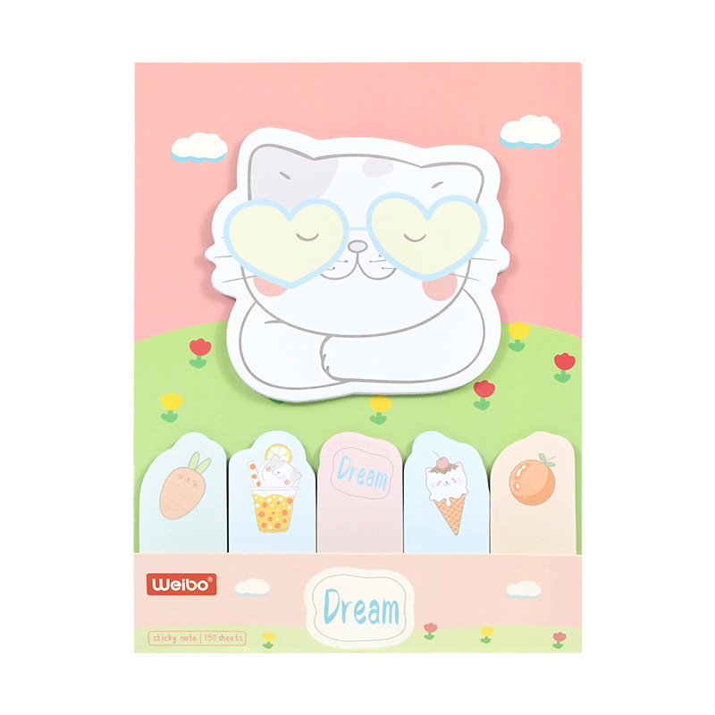 New product: Weibo Stationery Wholesale Handmade Notebook Fresh Sticky Notes. Cartoon-style cute blank handmade notebook fresh sticky notes Item Picture