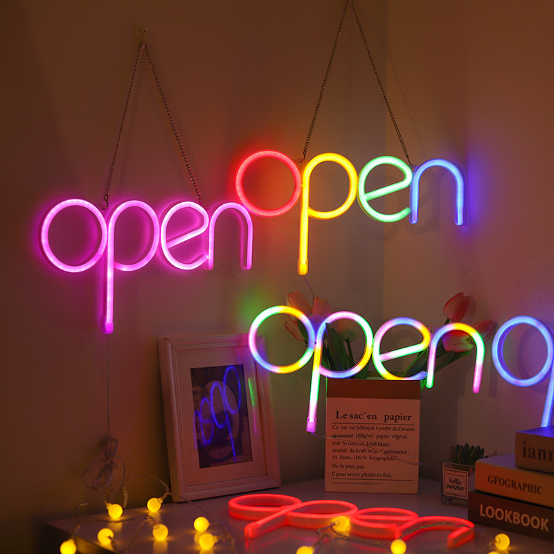 2024 Cross-Border Ins New Open Neon Led Modeling Light Online Celebrity Live Decoration Night Light Bedroom Decoration Specification drawing