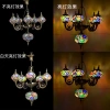 Qianlian Turkish glass chandelier, European and American creative restaurant, bar, coffee shop romantic atmosphere lamp, homestay decorative lamp details Picture