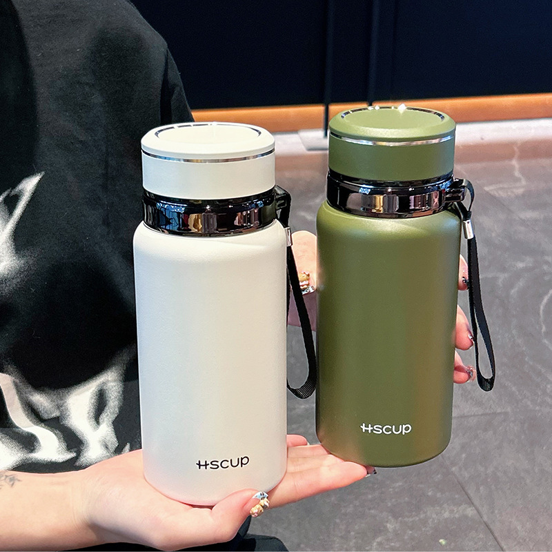 新款316不锈钢保温杯大容量便携手提茶水分离茶杯高颜值汽车杯子