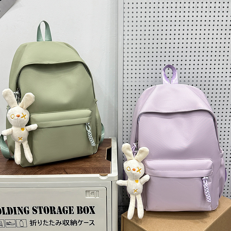 Fashionable backpack for junior high school and college girls, cute and simple backpack, high-end schoolbag, customized travel bag, large capacity Specification image