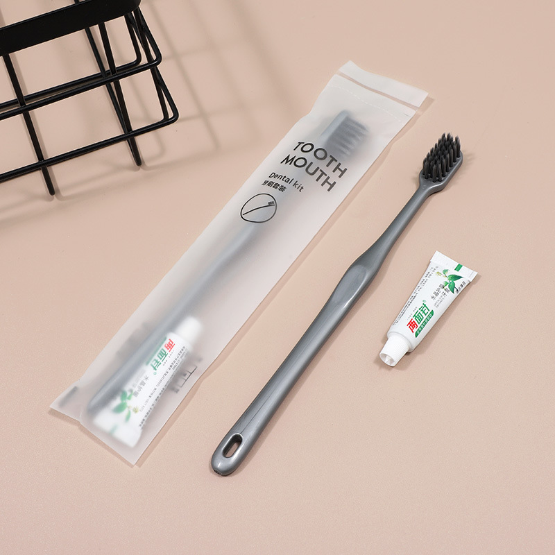 Hotel Rooms Disposable Toothbrush Toothpaste 2-In-1 Travel Toiletries Set Comb Slippers Wholesale details Picture