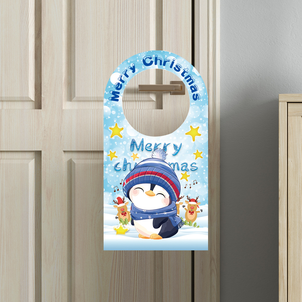 New Christmas decorations Cartoon Santa Claus snowman Elk door handle hanging home decoration door hanging Specification drawing