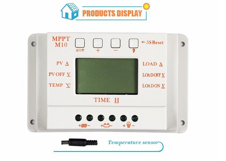 PWM12V24V10A Solar controller M10 Power voltage Current display Solar charging controller Application Scenario