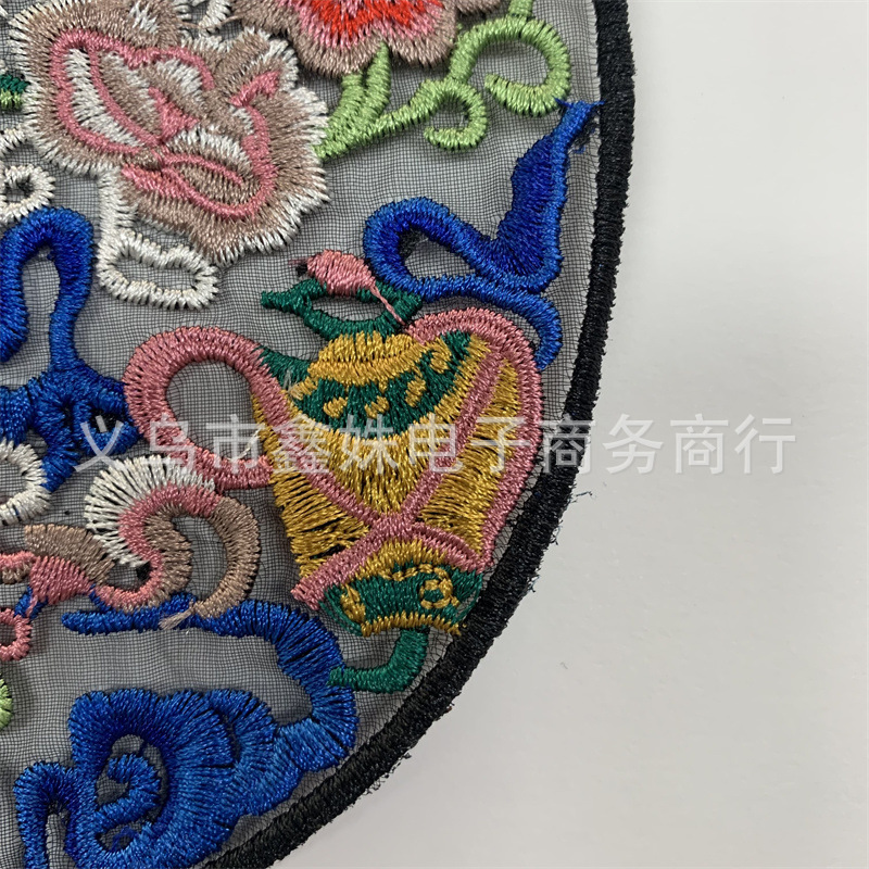 Circular ethnic-style fabric patchwork clothing accessories Application Scenario