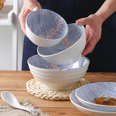 Japanese-style bowl and plate set, light luxury and Japanese retro combination, beautiful home ceramic bowls and plates, housewarming gift tableware Specification image