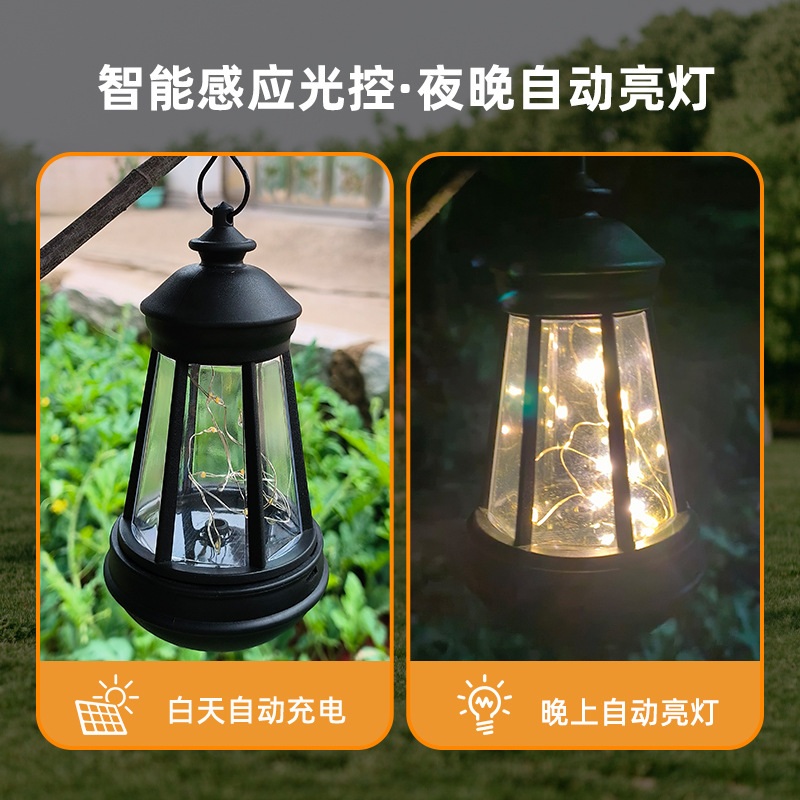 Solar-powered dog lantern, garden night light, outdoor waterproof light, decorative garden road street light, cross-border solar retro Specification image
